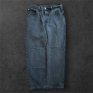 Levis 501 90s Original Straight Leg Jeans Mens 32x29 Black Denim Button Fly